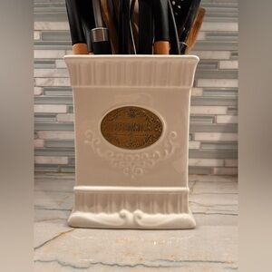 THL Classic Farmhouse Utensils Holder Shabby Chic Bronze Label Kitchen Decor
